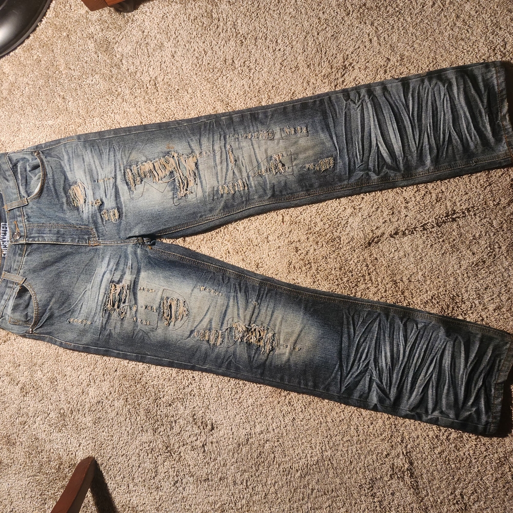 Encrypted Denim Jeans Womens Size 18 (Distressed)